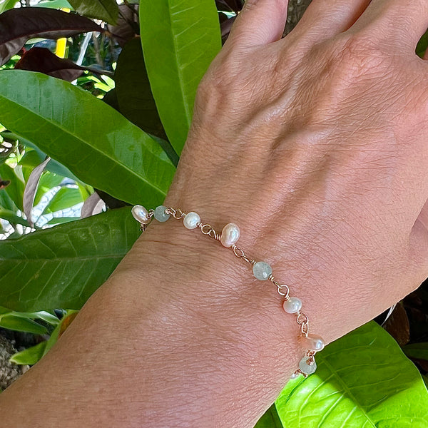 Aventurine & Freshwater Pearls Bracelet